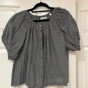 Doen Black and White Gingham June Top